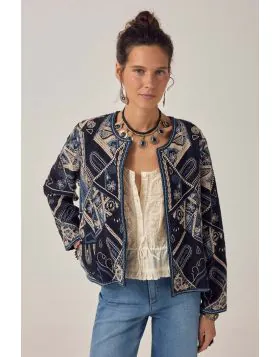 Maison Hotel Pati Embroidered Jacket In Navy