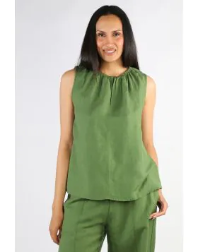 Ping Pong Olivia Sleeveless Top In Green