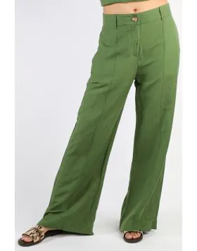 Ping Pong Elle Wide Leg Pant In Green