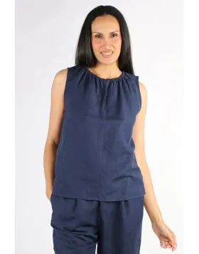 Ping Pong Olivia Sleeveless Top In Navy