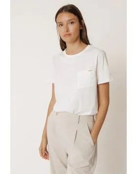 Indi and Cold Pocket Slub Tee In Ecru