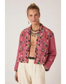 Maison Hotel Nisha Embroidered Jacket In Pink