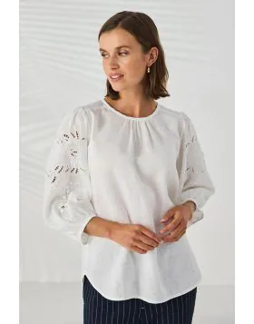 Lania Raffa Top In White