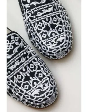 Django & Juliette Randies Embroidered Slignback In Navy