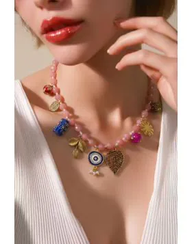 Palace De Soleil Boho Rosa Necklace In Multi