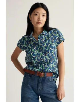 Seasalt Bluebell Dark Voyage Rushmaker Shirt In Print