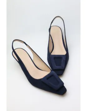 Slingback Ante Heels By Zinda In Navy