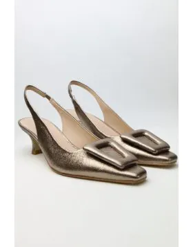 Slingback Madeira Heels By Zinda In Gold