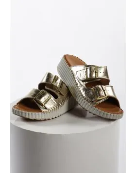 Sala Solena Wedge Sandal In Gold