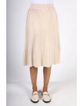 Spanner Pleated Skirt in Oat