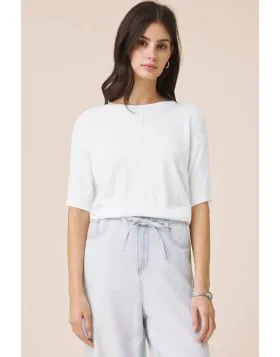 Splendid Erica Cropped Jumper In White