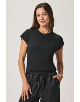 Splendid Faye Crewneck Tee In Black