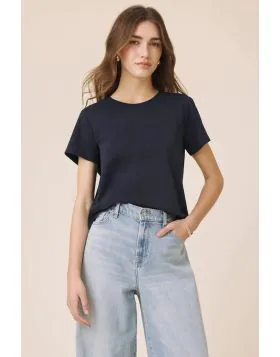 Splendid Loiusa Tee Top In Navy