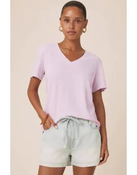 Splendid Louisa Boyfriend Tee In Orchid