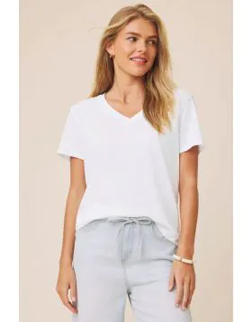 Splendid Louisa Boyfriend Tee In White