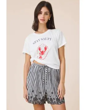 Splendid Stay Salty Tee In White
