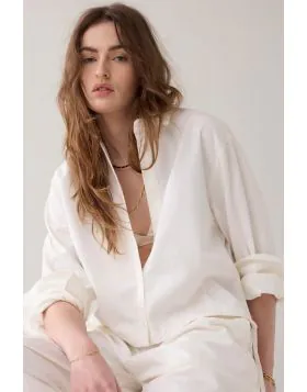 Summum Denim Blouse In Soft Twill In Calico