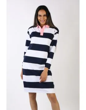 Threadz Rugby Dress In Navy