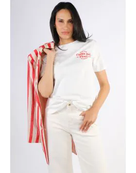 Threadz Caffe Tee In White