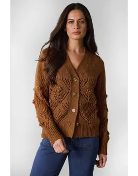 Lania Trellis Cardigan In Spice