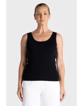 Two Ts Knit Tank Top In Black