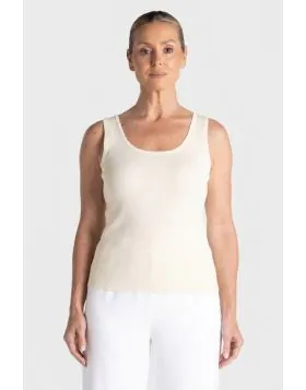 Two Ts Knit Tank Top In Milk
