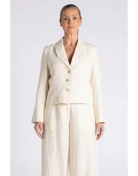 Effortless layering meets timeless style with this tweed linen cropped blazer. Crafted from a luxurious blend of natural fibres, it features a relaxed boxy fit that drapes beautifully over any outfit. The cropped silhouette hits at the perfect length for 