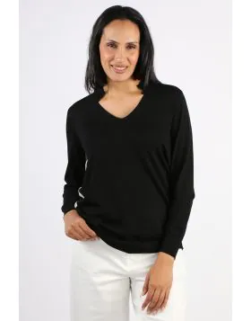 Verge Merino Manhattan Jumper In Black