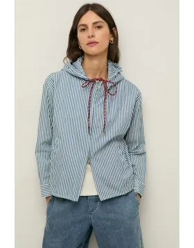 Yerse Cotton Hoodie In Stripe