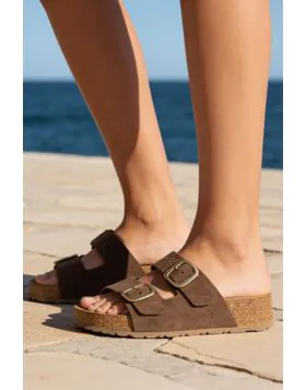 Yokono Platform Wedge Sandal In Dark Brown
