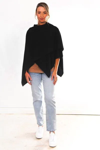 Bridge and Lord Wrap Topper In Black
