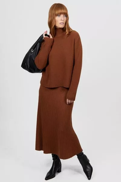 Bridge and Lord Links Pullover In Cognac