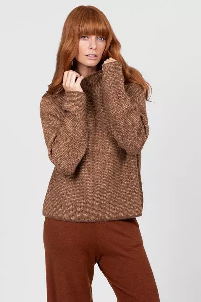 Bridge and Lord Links Alpaca Blend Pullover In Cognac