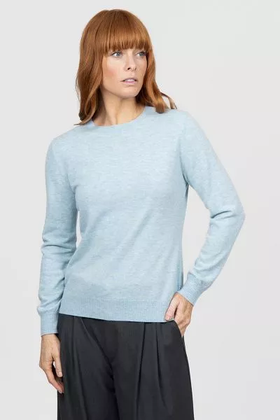 Bridge and Lord Chloe Crew Neck Pullover In Aqua