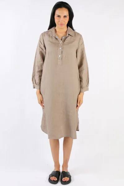 Blueberry Maria Pia Shirt Dress In Fango