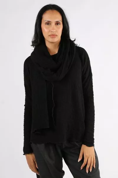By Basics Bubble Merino Scarf In Black