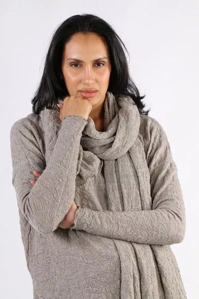 By Basics Bubble Merino Scarf In Grey