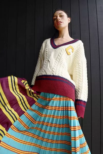 Cooper A Joyful Drop Skirt In Stripe