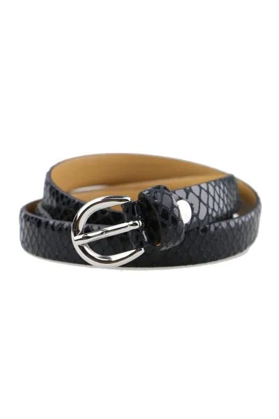 Vanzetti Skinny Animal Skin Belt In Black