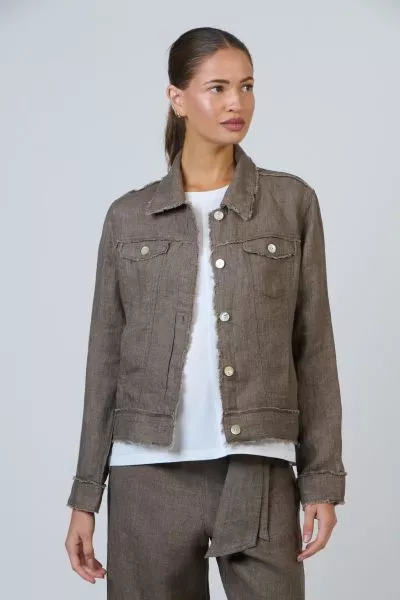 Naturals Double Pocket Jacket In Cigar