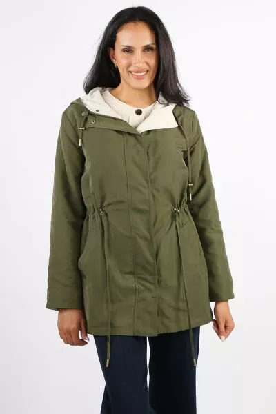Gordon Smith Highland Hooded Reversible Jacket In Khaki