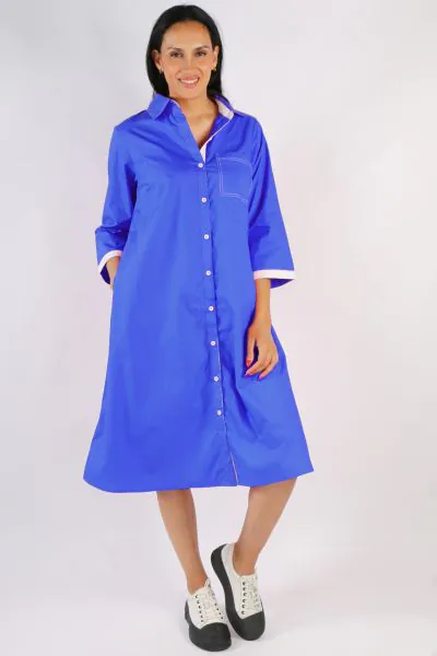Bagruu Harvey Tape Dress In Cobalt
