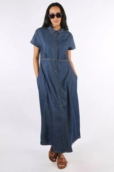Ibsa Alabama Midi Dress In Denim