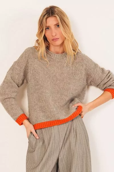 Indi and Cold Alpaca Blend Jumper In Beige