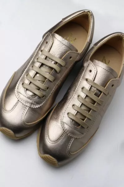 Go for a more than your average basic sneaker this season by Zeta. The Innox Sneaker is a fun sneaker in a metallic finish leather upper and a lace up closure. The flexi sole provides easy comfort Go for your favourite colour this season.
