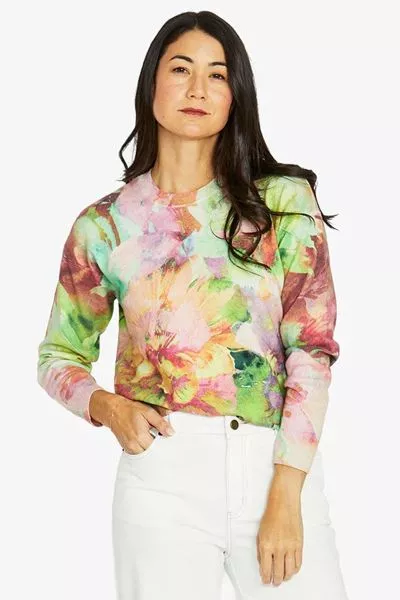 Flower Bomb Round Neck Jumper In Print By Jump