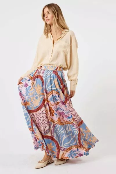 Lula Soul Fermonth Maxi Skirt In Print