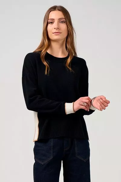 Madly Sweetly College Sweater In Black
