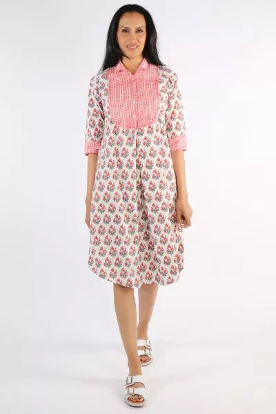 Mandalay Flower Bunch Midi Dress In Print
