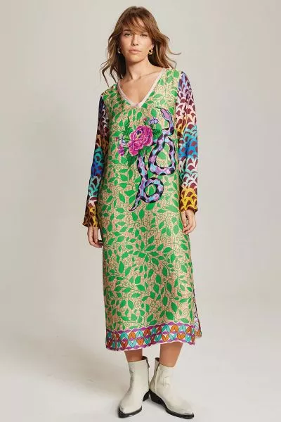 Me369 Violet Shipibo Dress In Multi
